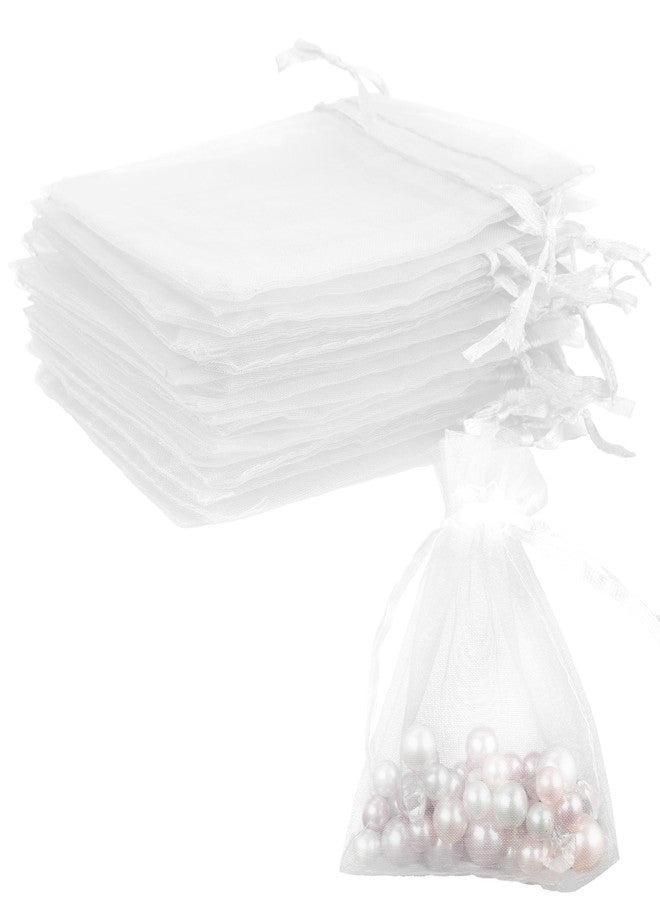 BOEIAC Organza Bags, White Organza Bags, 50Pcs, Sheer Organzas Bag 3 x 4 inch, Jewelry Gift Bags, Party Favor Bags with Drawstring, Mesh Gift Pouches Mini Candy Pouch for Wedding Christmas Party - Image 1